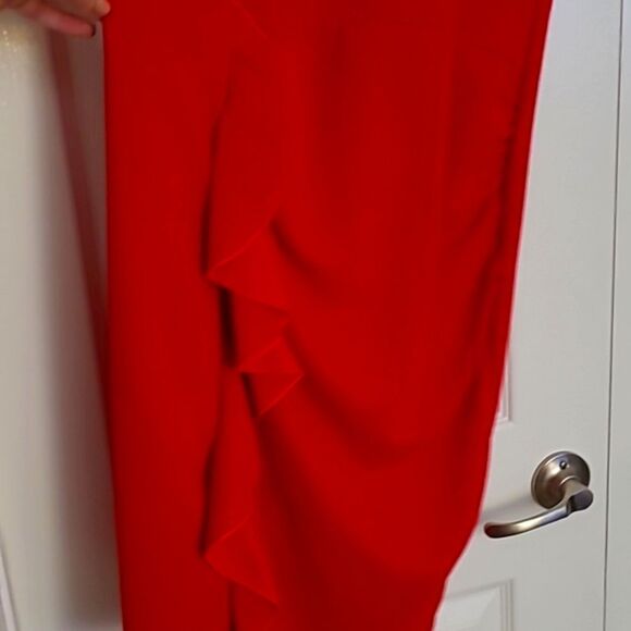 💲1️⃣0️⃣ Bundled ✔️Women's Work Wear True Red Ruffle Detail Dress sz XL - Picture 4 of 8